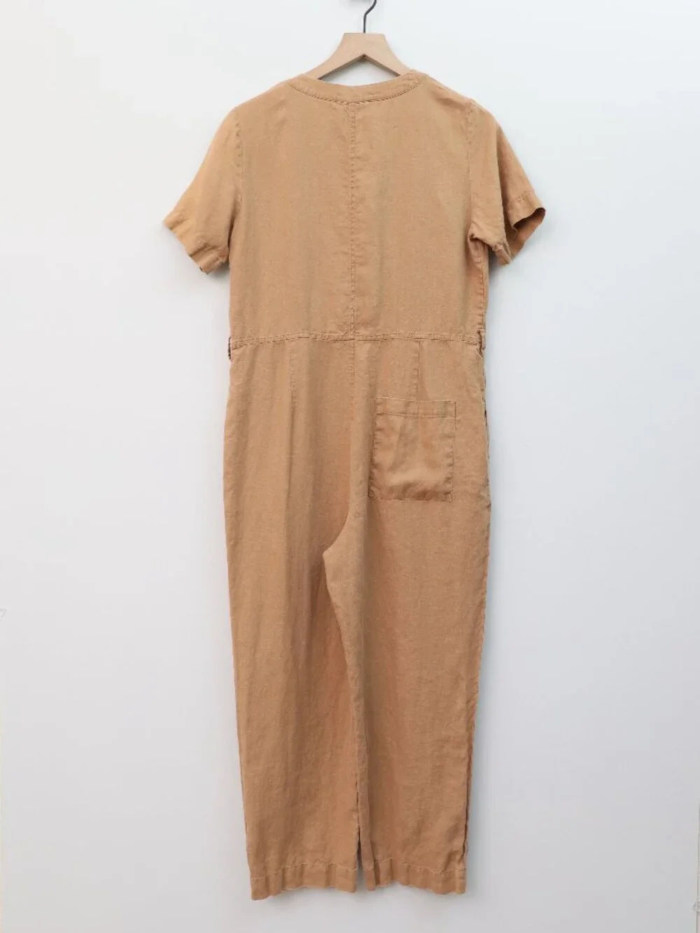 Everlane Everlane The Linen Short Sleeve Jumpsuit Kraft Brown Size 6